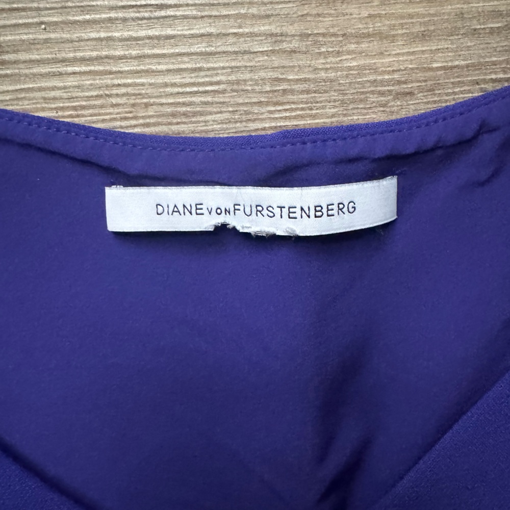Diane Von Furstenburg Bevin Blue Mini Dress L View 3